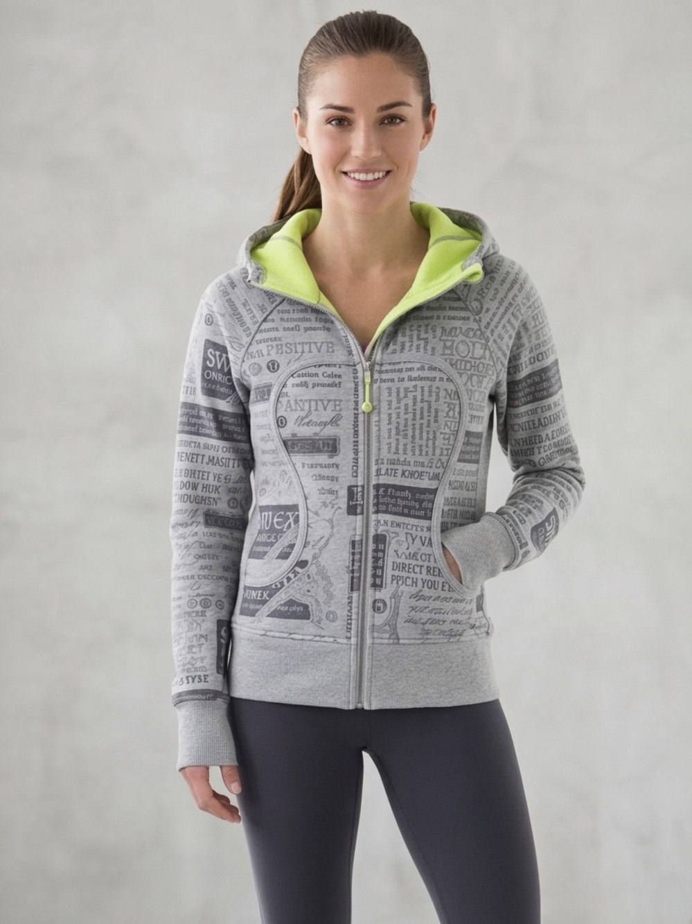 Lululemon, Scuba Full-Zip Hoodie, Special Edition Graffiti Manifesto Script 8